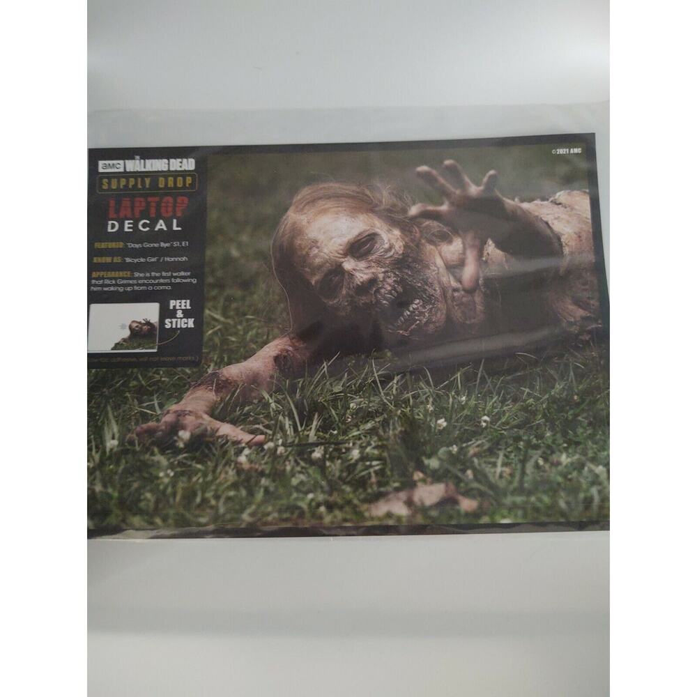AMC TWD The Walking Dead Bicycle Girl Zombie Laptop Vinyl Decal Halloween